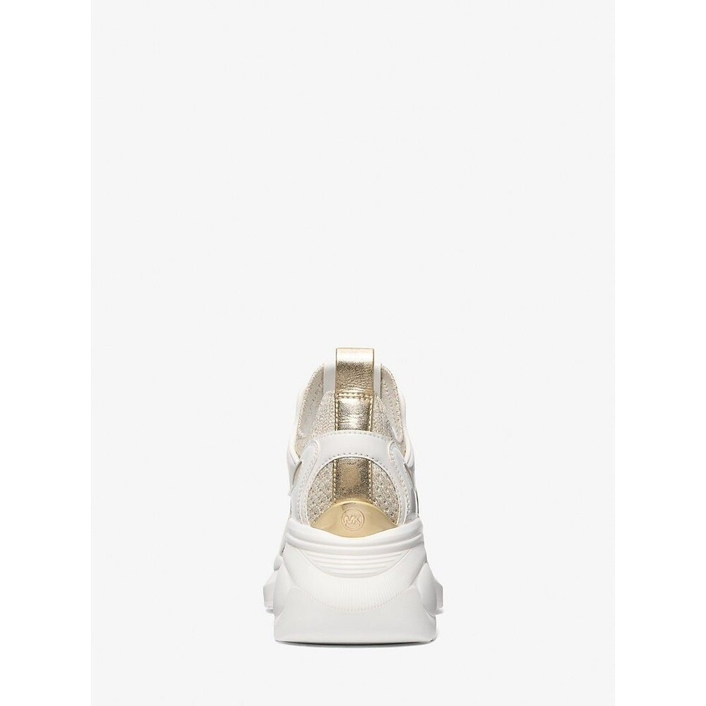 Michael Kors Zuma Trainer Womens US 5.5M Pale Gold Platform Lifestyle Shoes - Picture 3 of 10